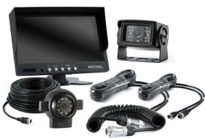 Zestaw wizyjny z kamerą przednią, cofania i przewodem spiralnym