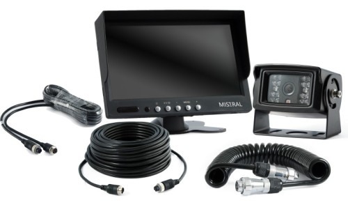 Zestaw MVS z kamerą cofania, przewodem 25m, monitorem i przewodem spiralnym