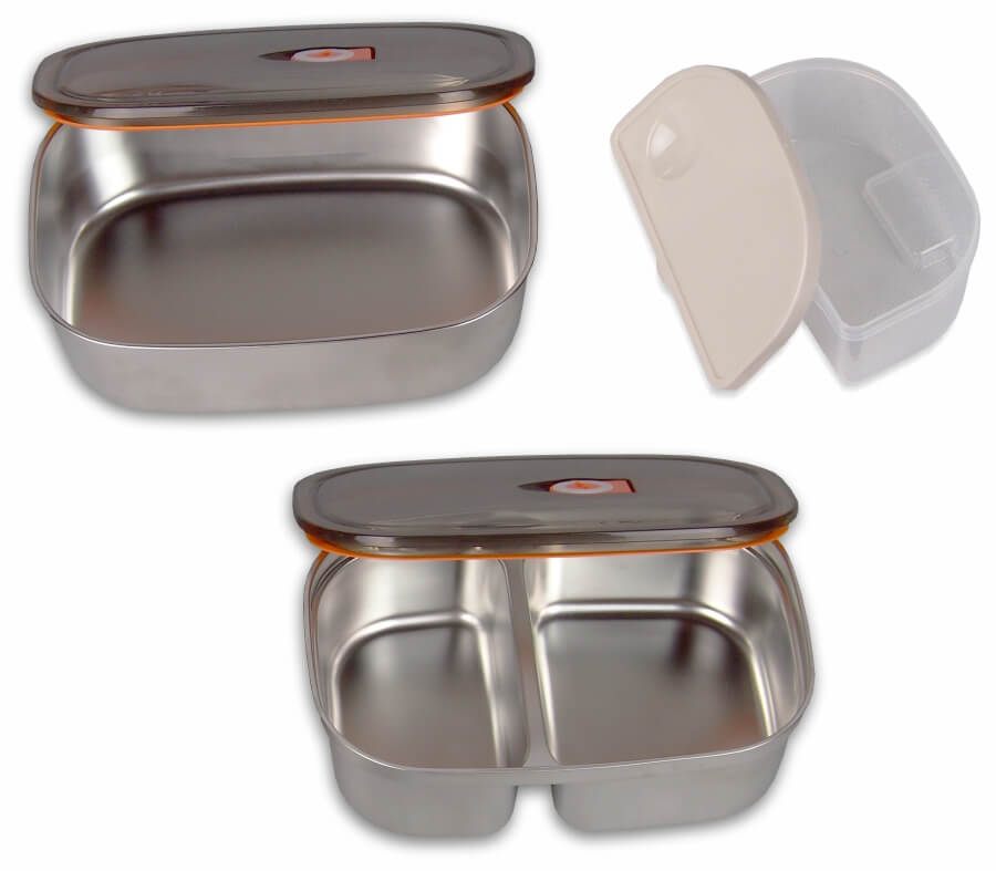 Lunchbox hotdinner - 2x stalowe pojemniki i 1x plastikowy